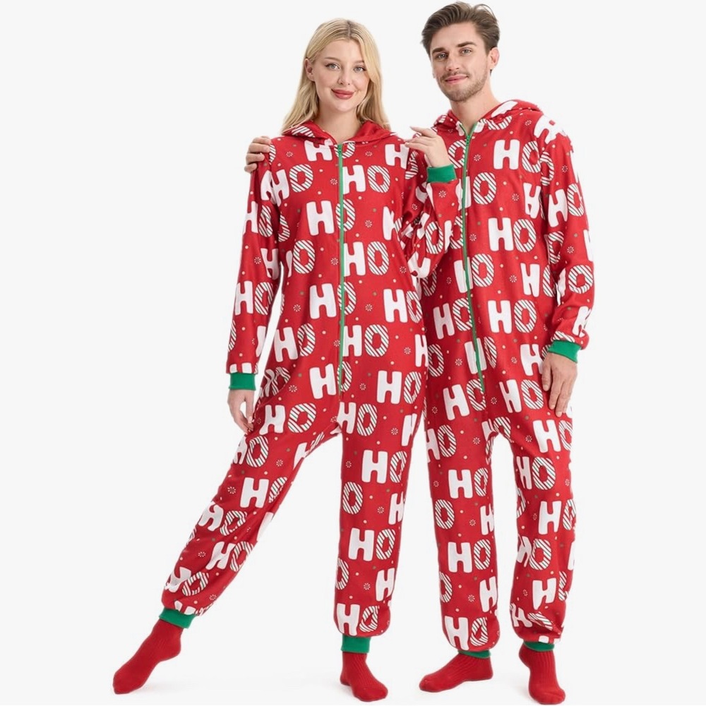 Giggling Getup Festive "Ho Ho Ho" Christmas Holiday Comfy Onesie